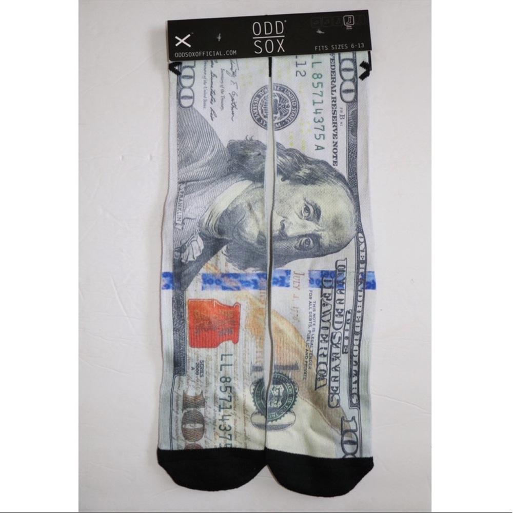 Odd Sox Money Crew 100 Dollar Bill Benjamin Socks